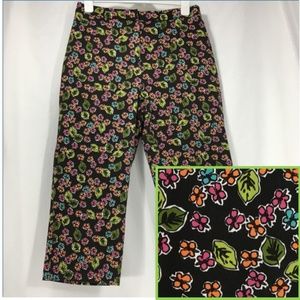 3 for $12 Croft & Barrow Multi Floral Black Capris